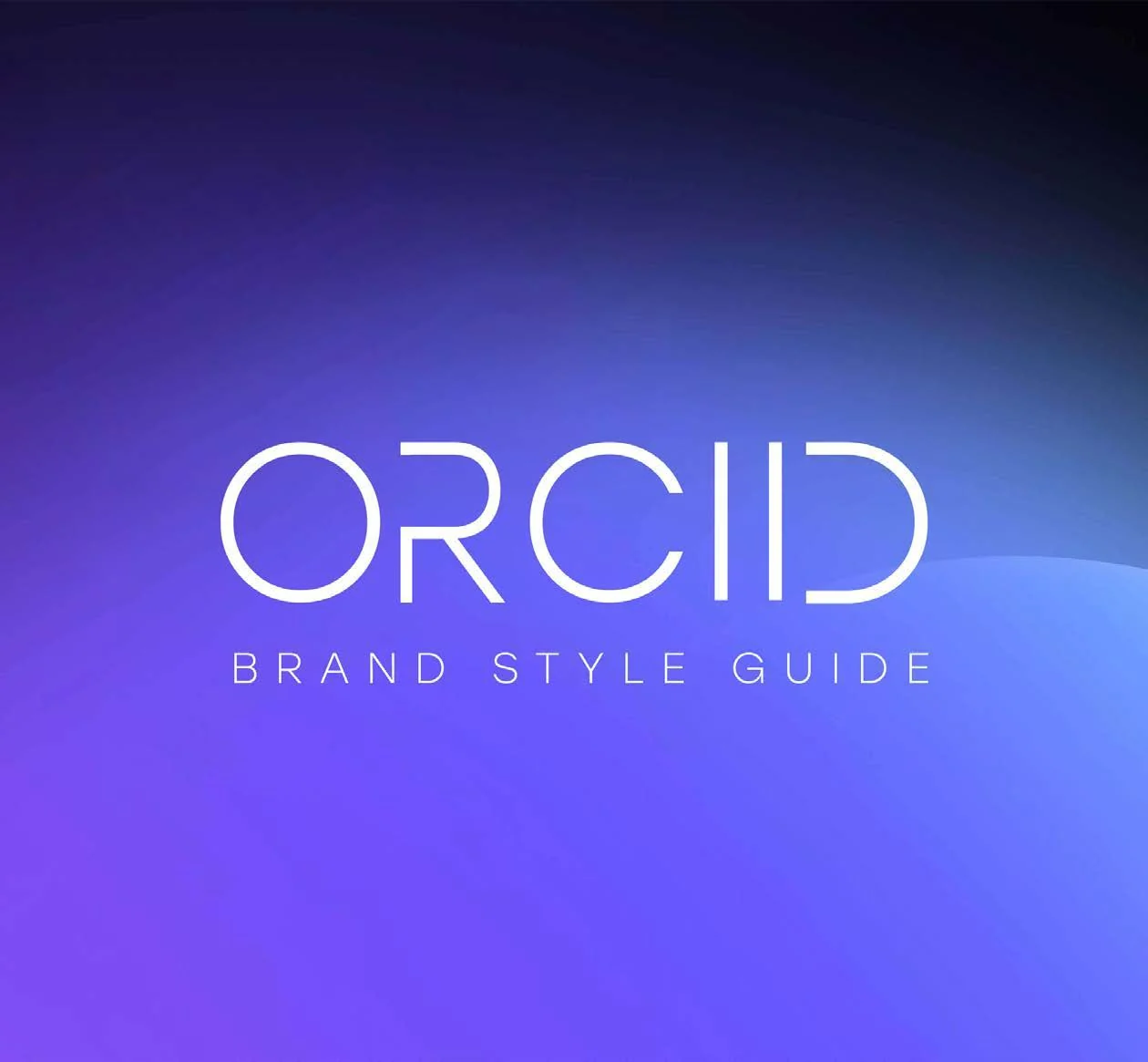 ORCID brand style guide with a violet gradient